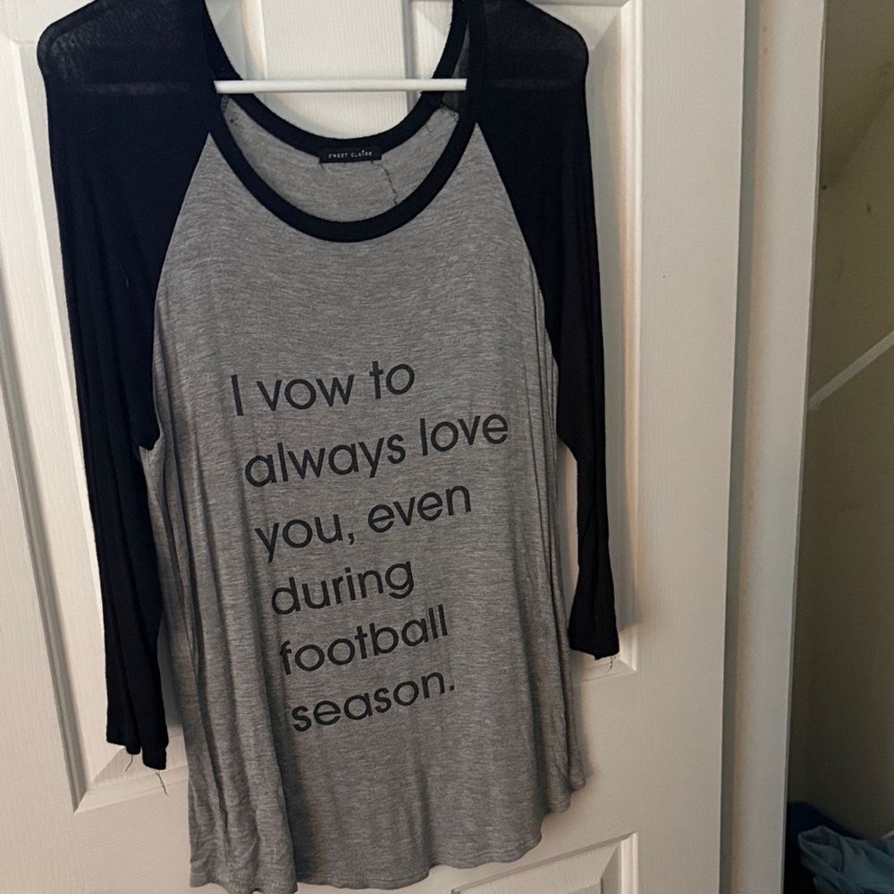 Sweet Claire Black and Gray Long Sleeve Tee